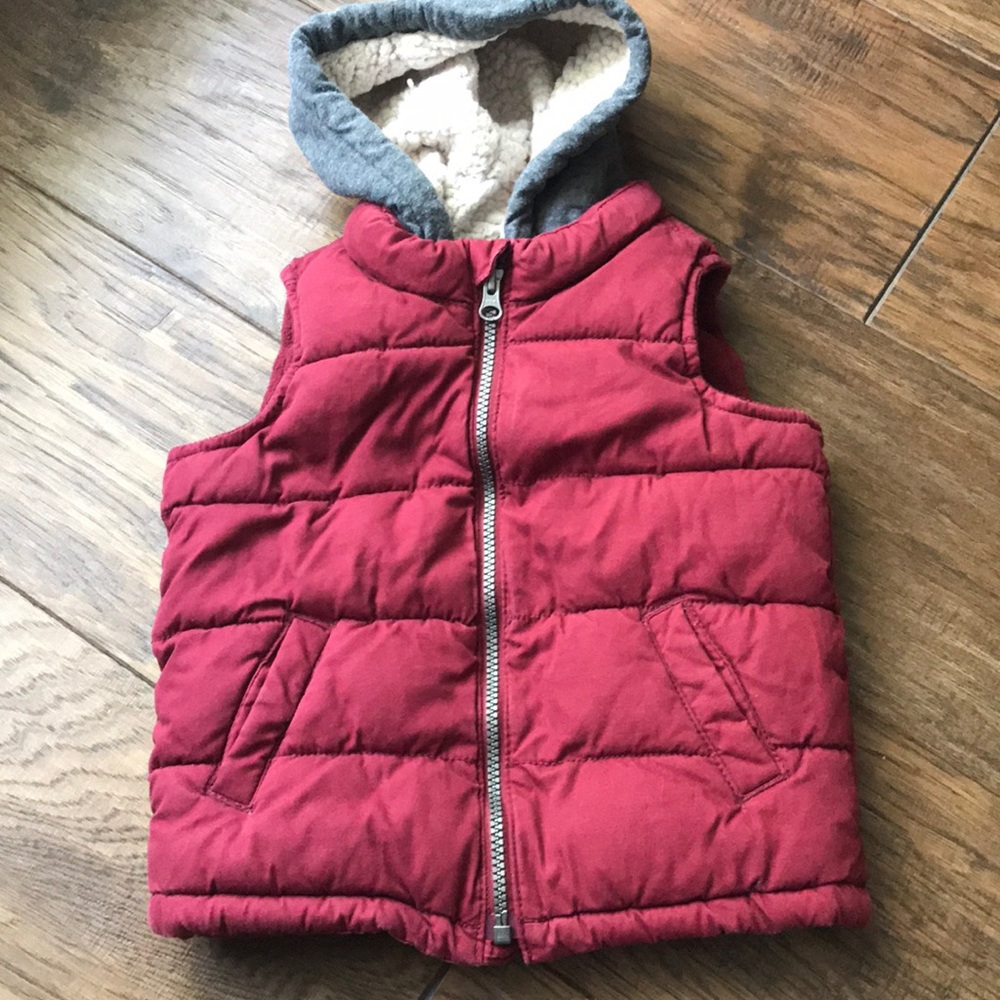 Cranberry-colored Hooded Pullover
